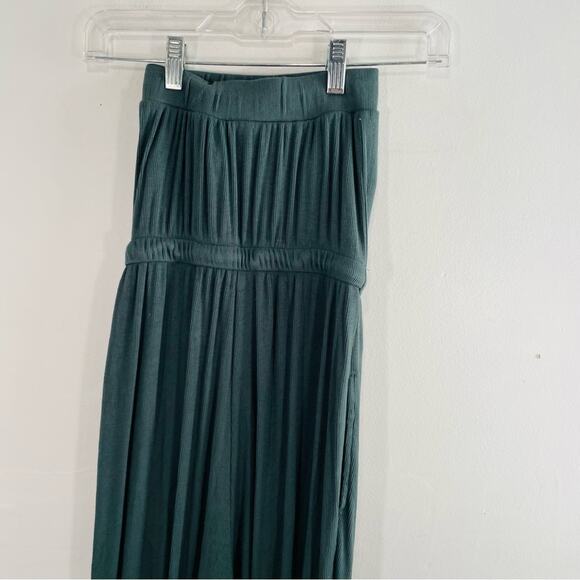Spiritual Gangster Carmela Green Ribbed Cinched Strapless Jumpsuit XS - Picture 10 of 12